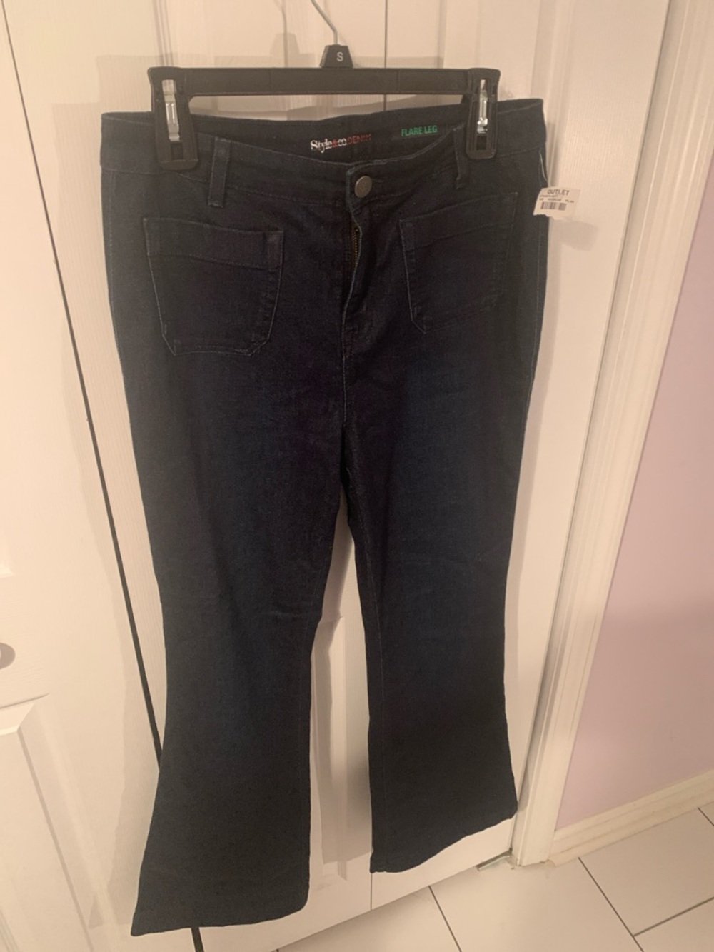 NWT- Style & Co Denim Dark Blue/Black Flare Leg Jeans
